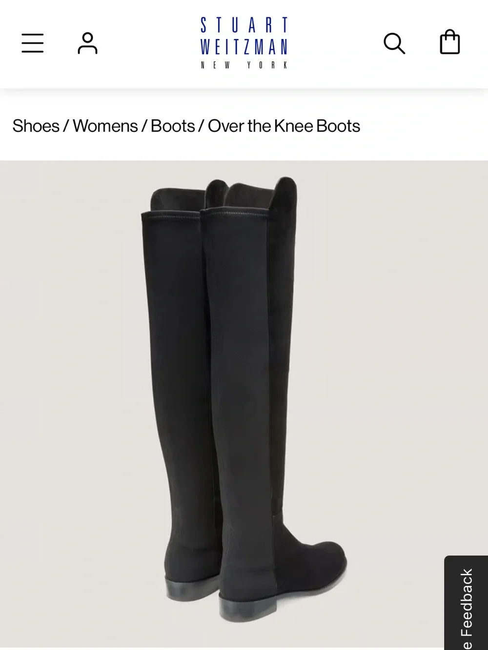 Stuart Weitzman 5050 OVER-THE-KNEE BOOT in Black Suede